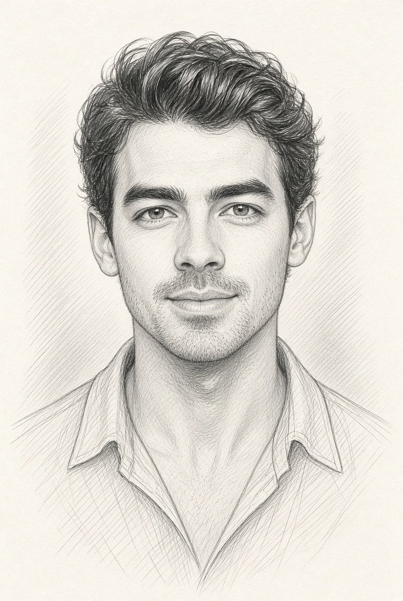 AI sketch of Kevin Jonas